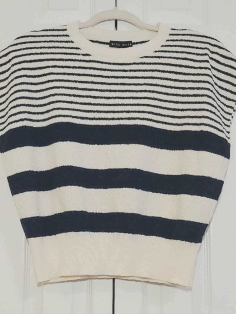 Miou Muse Top, Size M, Nautical Stripes, Knit, Blue & Cream